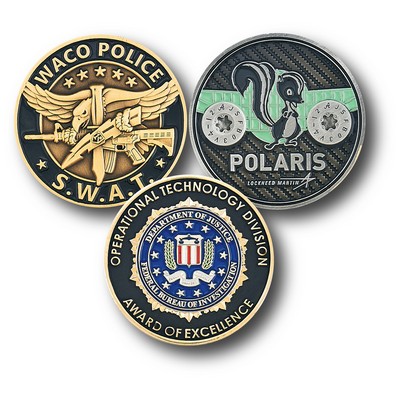 1 5/8" (1.625") Custom Challenge Coin Double Sided Struck Brass