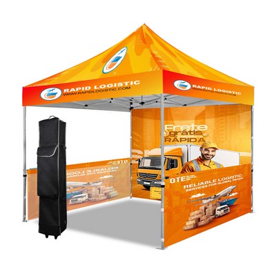 Commercial Tent with Back and Half Walls 10' x 10'