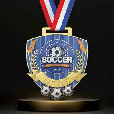 5" UV Printed Soccer Medals