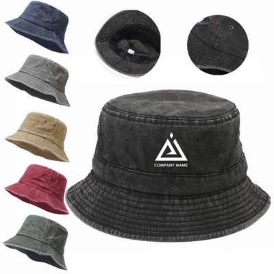 Washed Cotton Bucket Hat