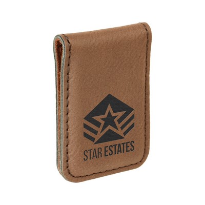 Leatherette Money Clip (Dark Brown)