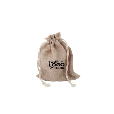 8" Linen-like Storage Bag Gunny Bag Drawstring Pouch
