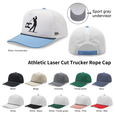 Athletic Laser Cut Trucker Rope Cap