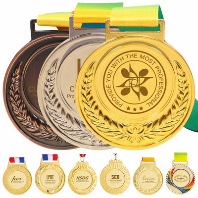 Olympic Style Winner Medals With Ribbon