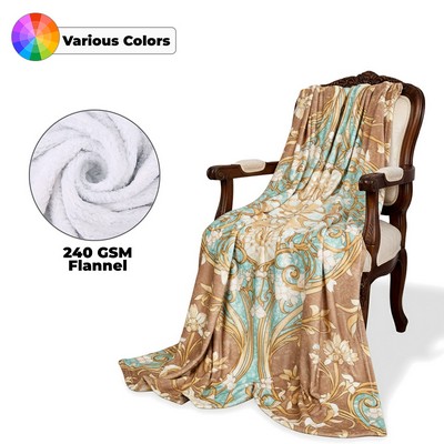 240GSM Cozy Flannel Fleece Sublimation Blanket