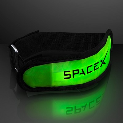 Light Up Neon Green LED Arm Band for Night Runs - PRINTED
