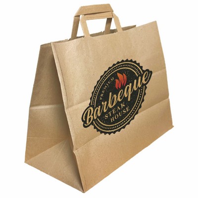 Kraft Natural Flat Handle Shopper Bag With Full Color Printing