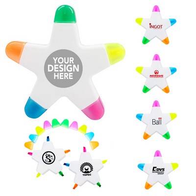 Star Shaped 5-in-1 Highlighter Markers