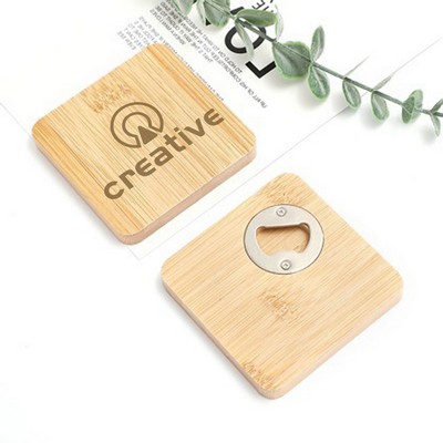 Bamboo Coaster W/ Bottle Opener