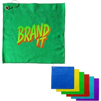 12" x 12" Full Color Sublimated Microfiber Golf Towel w/ Grommet