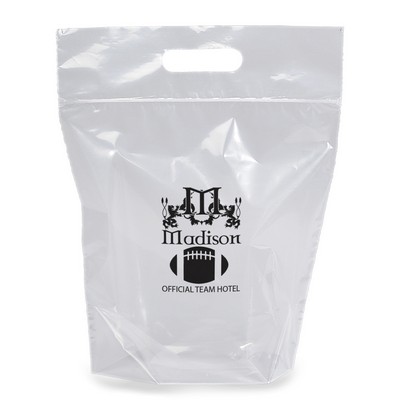 Zip-Close Die Cut Handle Bag - Flexo Ink Print (12" x 12" x 6")