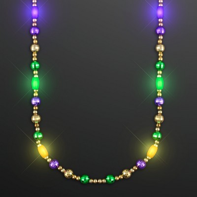 Glam Mardi Gras Beads LED Necklace - BLANK