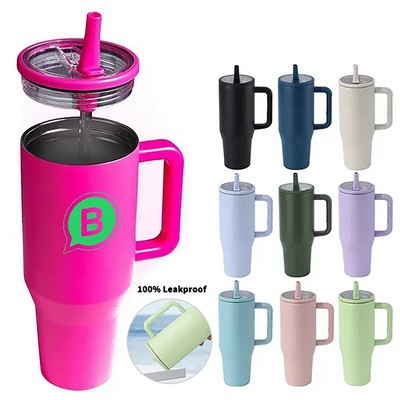 40 oz Stainless Steel Tumbler With Leakproof Lid