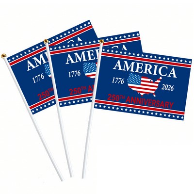 USA 250th Anniversary Hand Held Flag (4" x 6" )