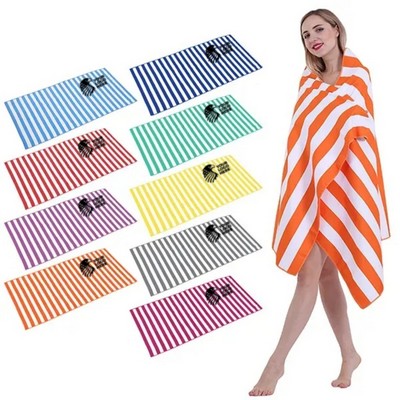 Extra Large Pink Microfiber Cotton Beach Towel Lux