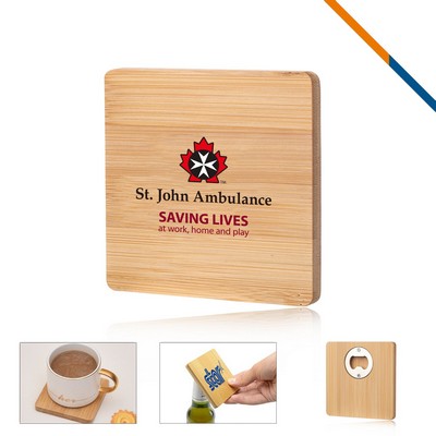Caso 2in1 Bamboo Coaster Bottle Opener