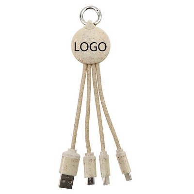 Wheat Straw Eco-Friendly 3-in-1 Charging Cable