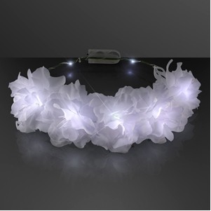 Light Up Cool White Flower Crown Headband - BLANK