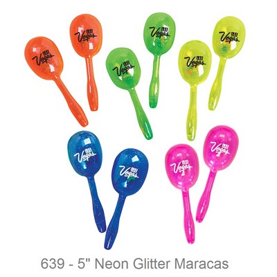 5" Neon Glitter Maracas - Fun Noisemaker - Sports, Party, Toy Noisemaker Group