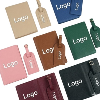 Saffiano Texture Passport & Tag Set