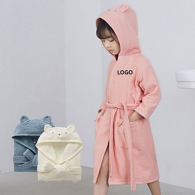 Long Sleeve Children's Hooded Bathrobe