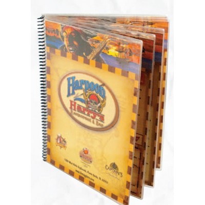 Clear Spiral Bound 10 Page/ 20 View Menu Cover (5 1/2"x11")