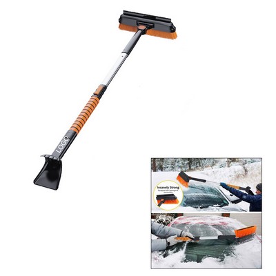3" 1 Extendable Pivoting Brush Ice Scraper For Car Windshield