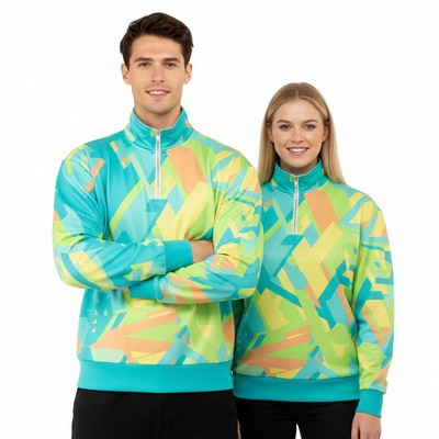 Custom Dye Sublimated Zipper Sweatshirt