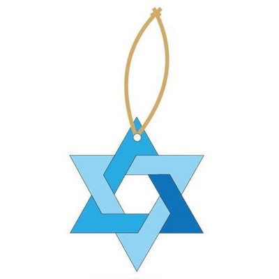 Star Of David Promotional Ornament w/ Black Back (4 Square Inch)