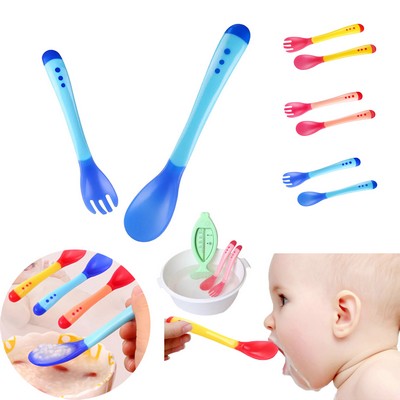 Silicone Tip Heat Sensitive Infant Toddler Spoon