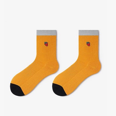 Custom Mid Crew Socks with Embroidered Logo