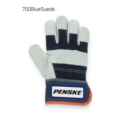 Blue Suede Cowhide Leather Work Gloves (Pairs)