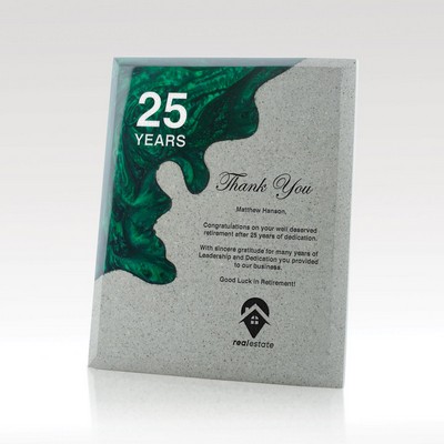 Strata - 8x10 - Green Concrete and Resin Plaque