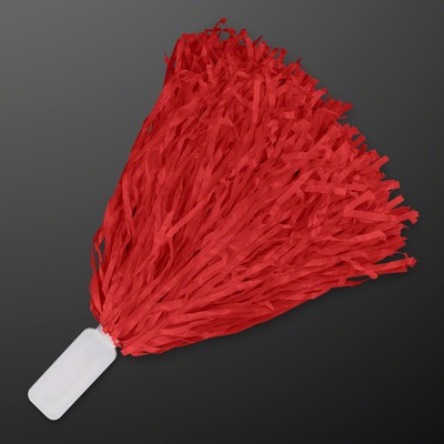 Economy Red Pom Poms (NON-Light Up) - BLANK