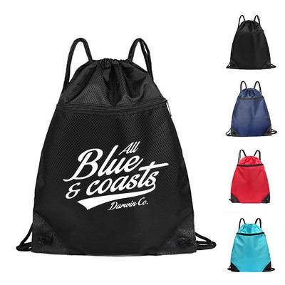 Polyester Gym Drawstring Backpack