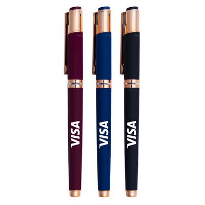 Union Printed - Earlyn Satin Soft Rose Gold Gel Pen w/ Cap