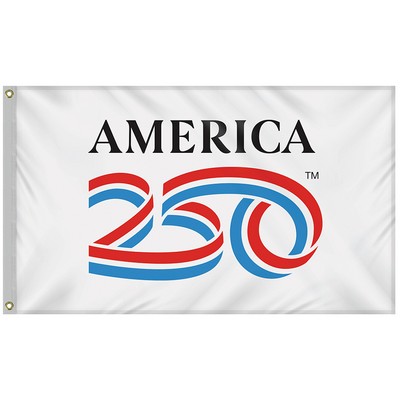 3' X 5' America 250th White Poly-Cotton Flag