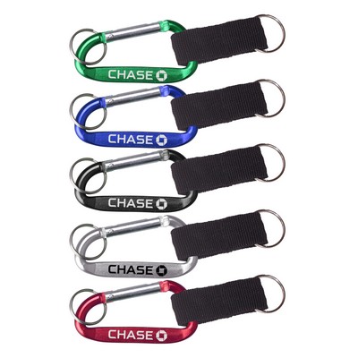 Monster Carabiner with Split Key Ring and Strap