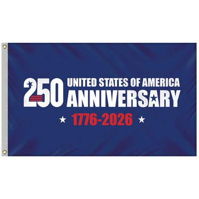 3' x 5' Single Reverse Blue America 250 Anniversary Flag