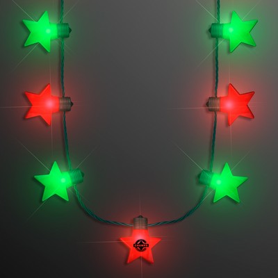 Christmas Stars Light Up String Necklace - PRINTED