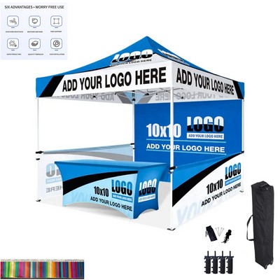 10' x 10' Commercial Pop Up Canopy Tent Kit W/ Table Throw