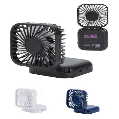 Mini Folding Rechargeable Fan with Lanyard