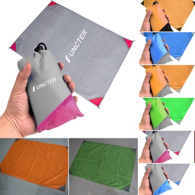 39.4 x 55.16" Large Sand Free Beach Mat Travel Pocket Blanket