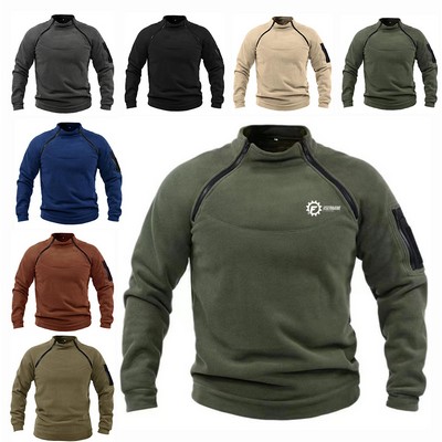 Men's Fleece Pullover Sweatshirt Sweater Outdoor Tactical Fleece Jacket