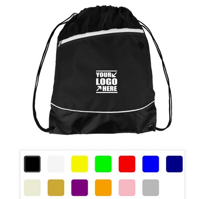Sports Drawstring Backpack With Earphone Hole