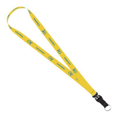 3/4" Dye-Sublimated Lanyard with Slide-Release & Metal Split-Ring