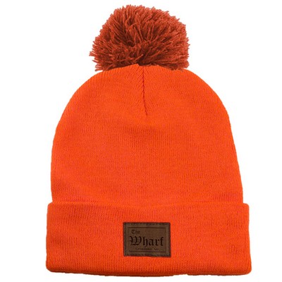 Long Knit Beanie w/Pom