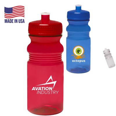 Translucent USA Made Bike Bottle 20 oz. Push Cap