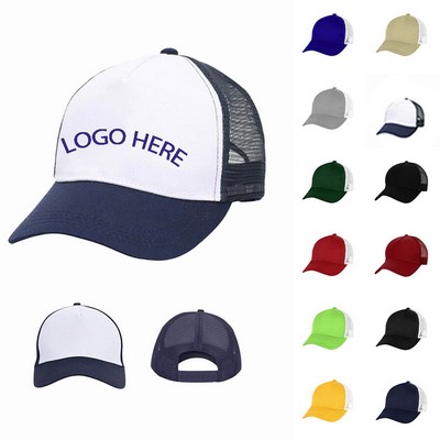 5 Panel Structured Trucker Cap W/Snapback